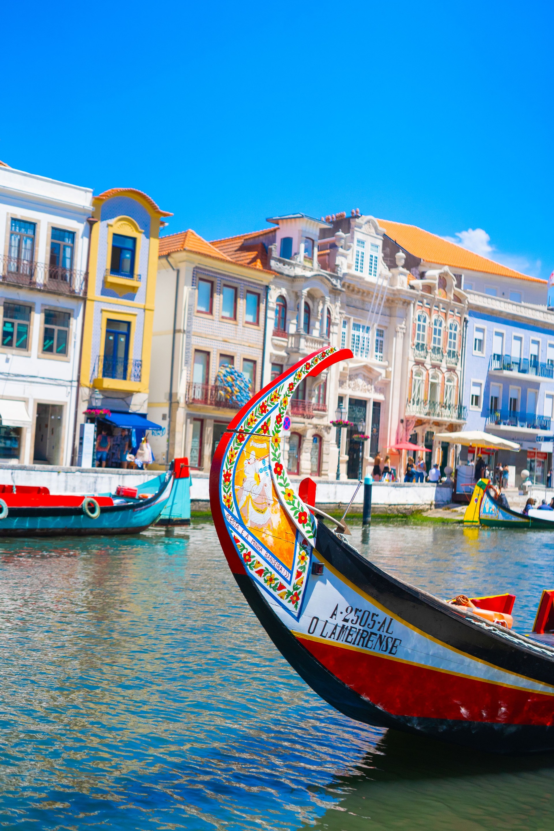Traditional boat on the canal in Aveiro, Portugal